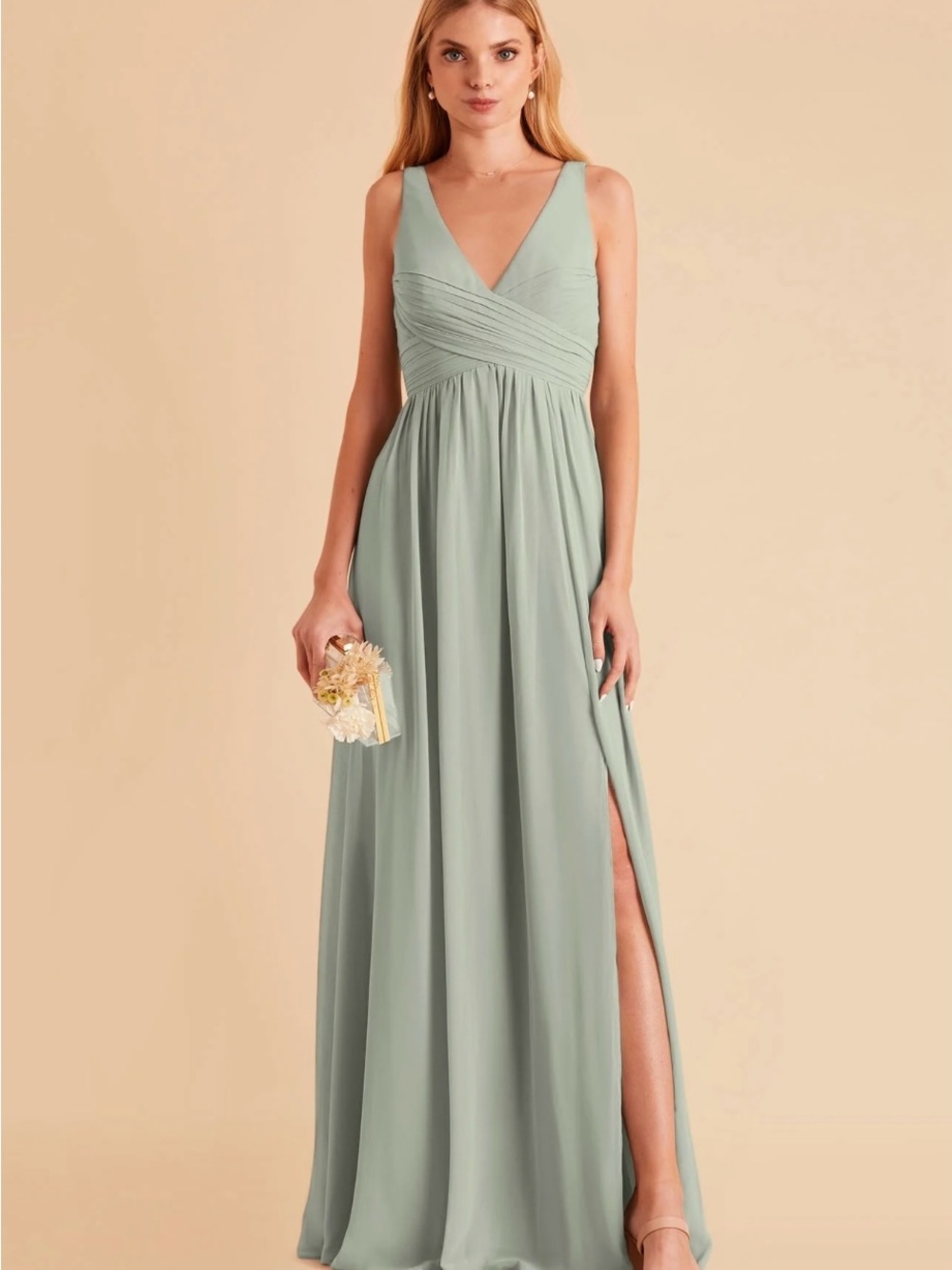 Birdy Grey Laurie Empire Dress - Sage, Maternity Friendly - Picture 2 of 5